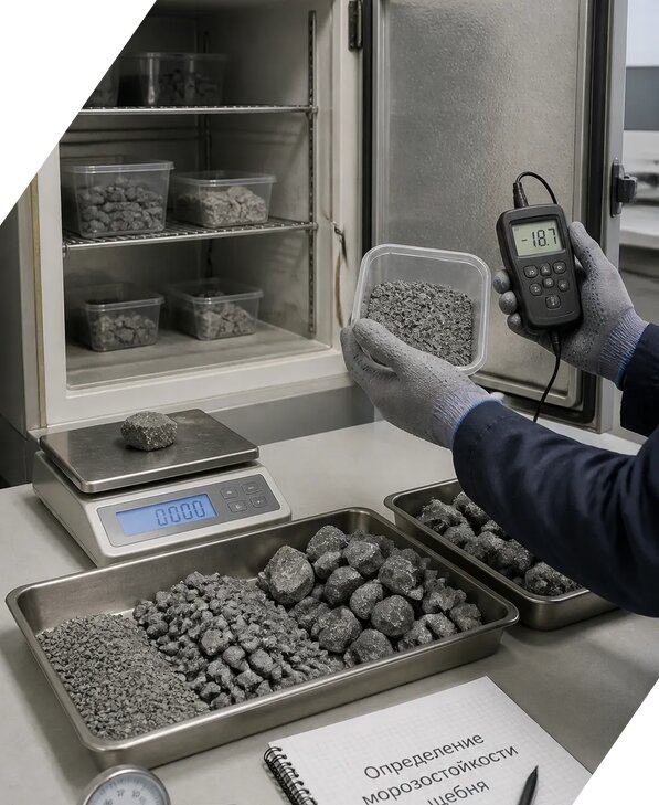 Определение морозостойкости щебня в Касимах от 3806 р. | ЭкспертизаРоссия