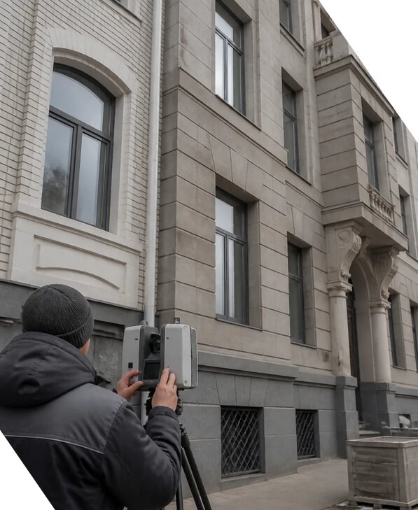 Лазерное сканирование фасадов зданий для обследования в Касимах